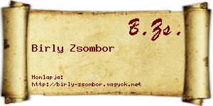 Birly Zsombor névjegykártya